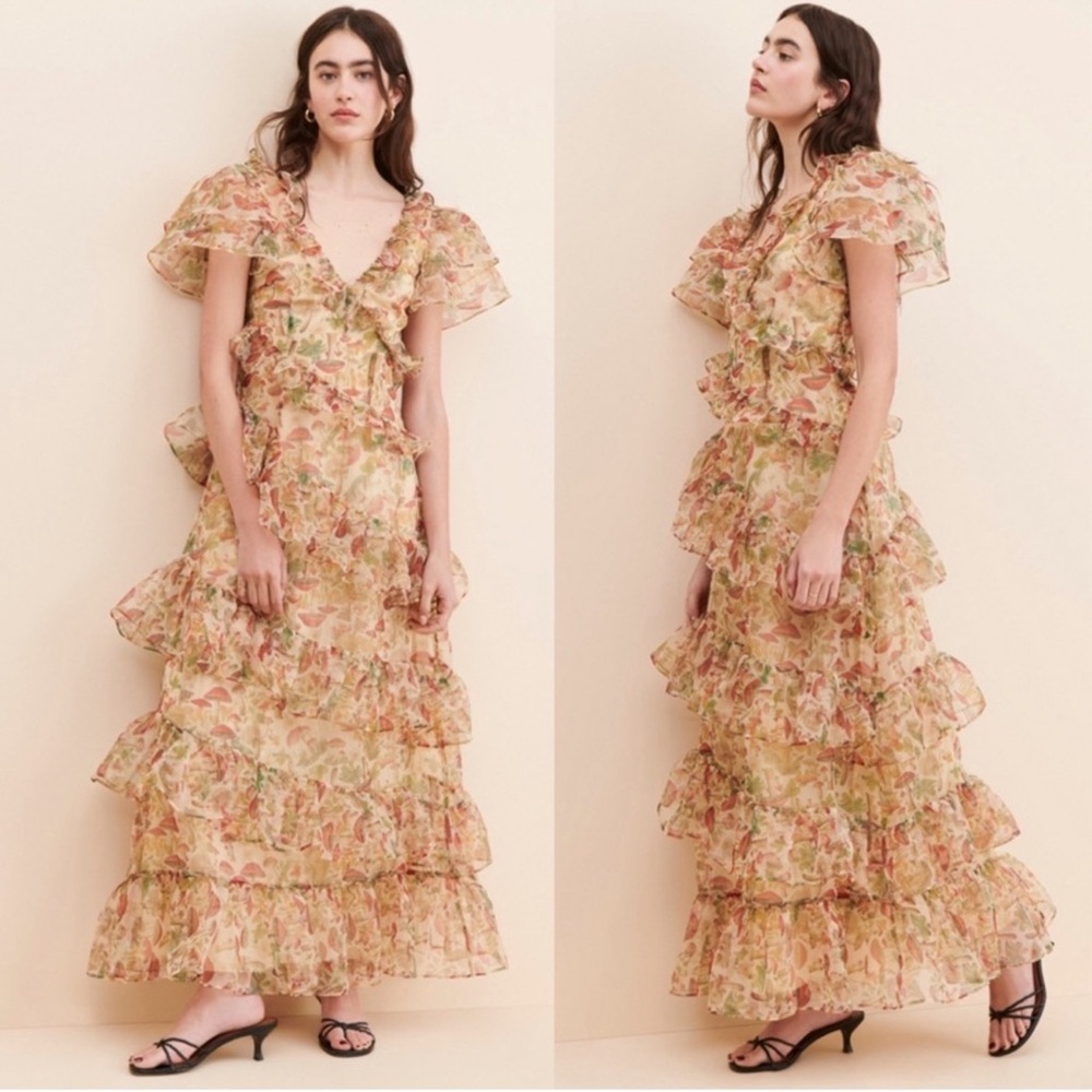 Selkie The Elfin Dress Mushroom Print Maxi